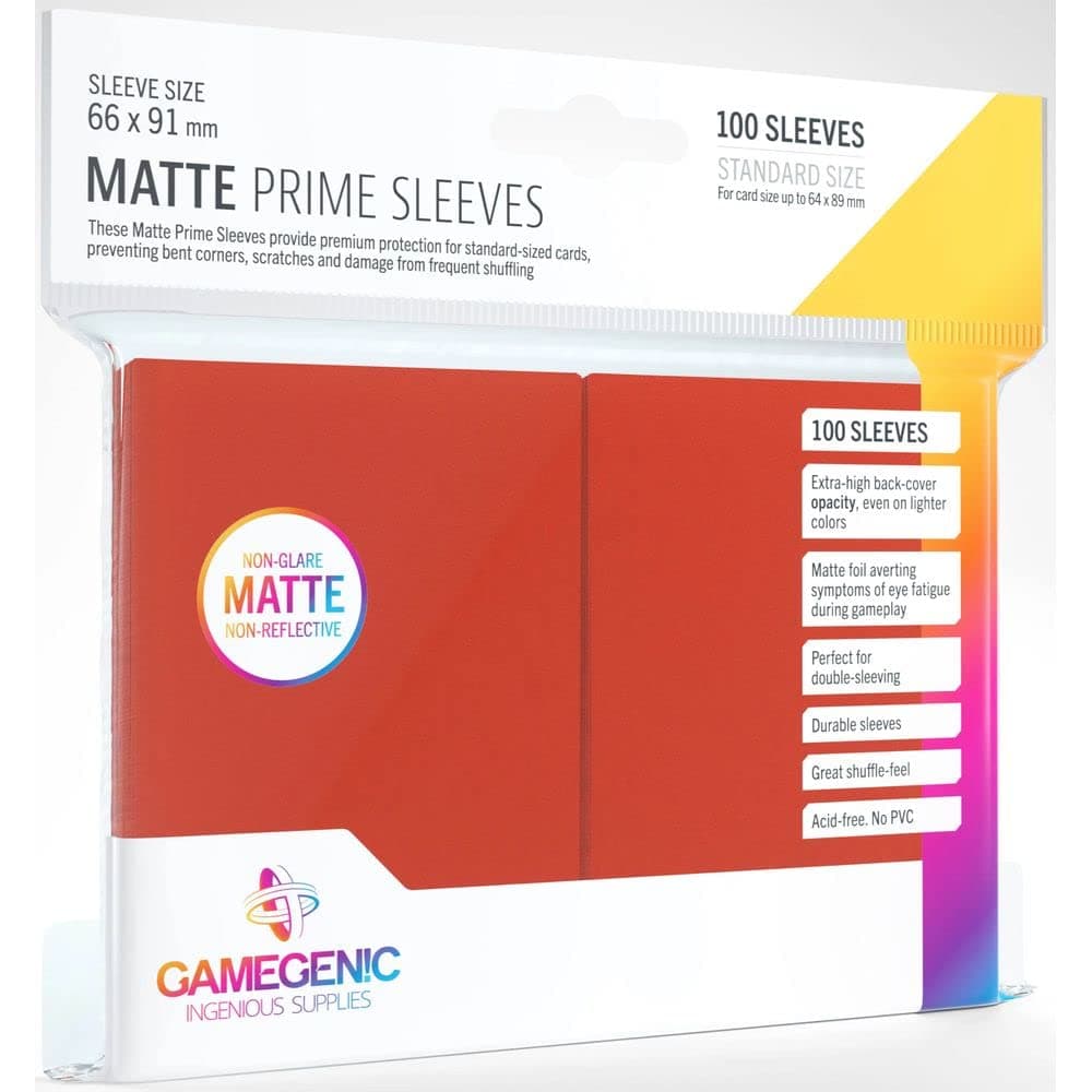 Gamegenic Matte Prime Sleeves Rojo (100 uds)