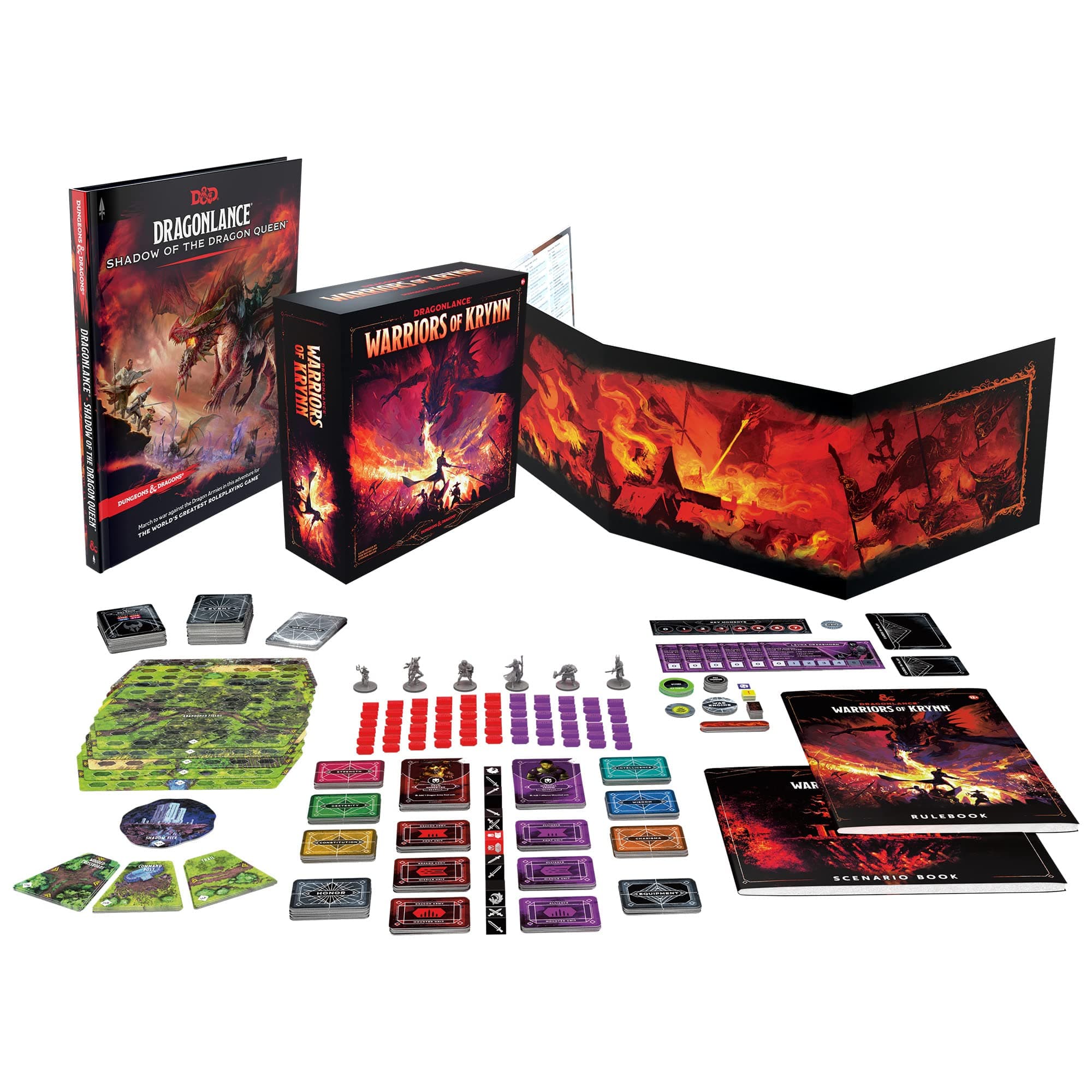 Dungeons & Dragons Dragonlance: Shadow of The Dragon Queen Deluxe Edition (Aventura de D&D, Pantalla del DM + Juego de Mesa Warriors of Krynn - Versión en Inglés)