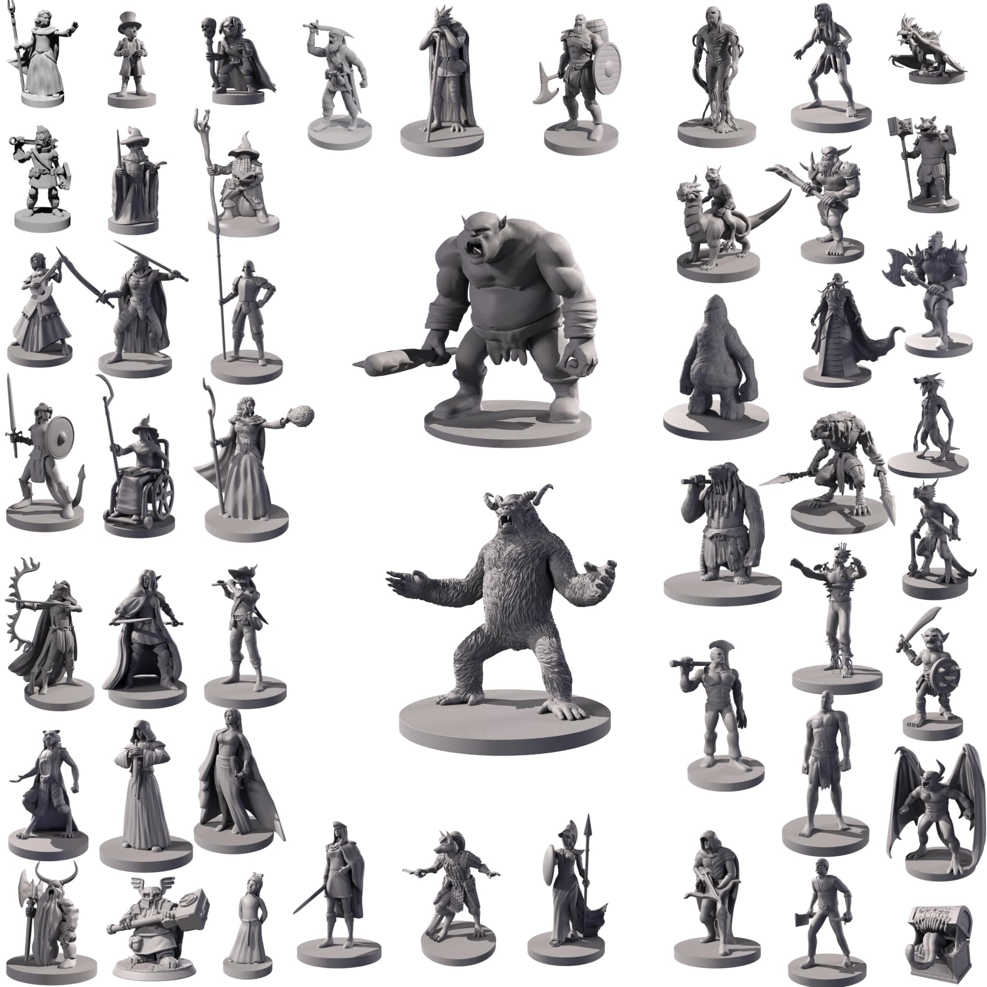 50 miniaturas únicas de fantasía RPG de mesa para Dungeons and Dragons, juegos de rol Pathfinder. A granel sin pintar, ideal para D&D